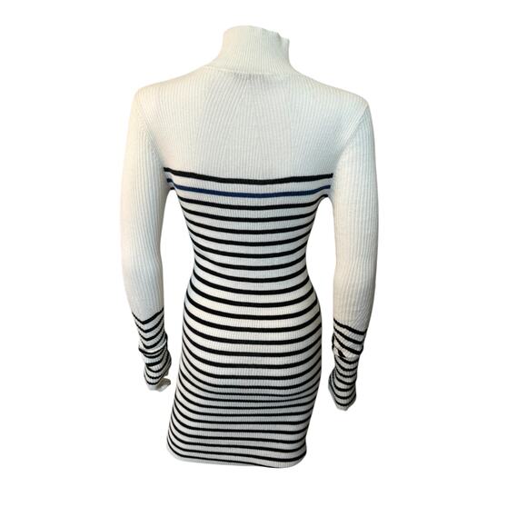 New ~ RAG & BONE ~ Cashmere White Black Striped Knitted Sweater Dress Size Small - Picture 3 of 5